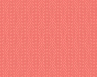 SUMMER SALE - Circle Dot Basics - 1 yard - C445-Coral - Riley Blake Designs