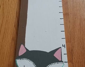 Growth Chart Wooden Growth Chart Ruler Height Chart Fox Owl Animal Theme Nursery Wall Art Bedroom Decor Personalized Chart Free Shipping