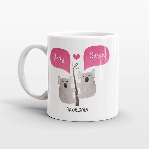 KOALA Mug Valentines Day Gift for Her for Him Animal Couple Mug Engagement Gift Personalized Mug Unique Coffee Mug Animal Mug Coffee Cup