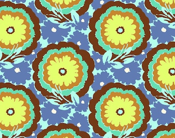 Amy Butler soul blossom butter cup cyan spearmint 0,5 m pure Cotton fabric flowers