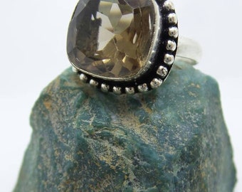 Sale Smokey Quartz Sterling Silver ring, size 6.5