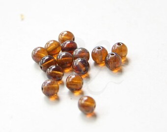100pcs Czech Pressed Glass Druk Round-Transparent Amethyst Travertine 4mm (PG5043000)