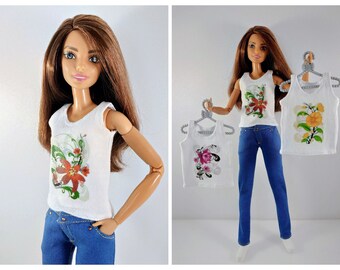 Barbie clothes Barbie Jeans Denim pants for Barbie doll (M2M, Belly Button, regular Fashionista) Slim jeans