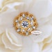 5pcs RD154 Clear Rhinestone Gold Metal Flat Back Embellishment Buttons flowers invitations favors bouquets napkins accessories hair clips