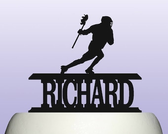 Personalised Acrylic Lacrosse Birthday Keepsake Cake Topper Decoration