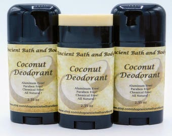 Coconut Scented Deodorant, Aluminum Free Deodorant, Natural Deodorant, Artisan Deodorant, Chemical Free Deodorant, Vegetarian Deodorant