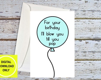 Rude Birthday Card, Birthday Card Him, Sex Card, Naughty Birthday Card, Sexy Card For Husband, Sexy Boyfriend Card, Dirty Cards, Printable