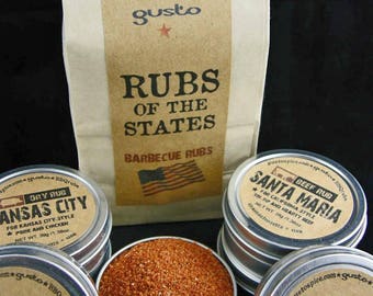 Gusto's Original Barbecue RUBS of the STATES BBQ Gift Set - Summer Grilling