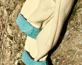 Lined linen-cotton pants