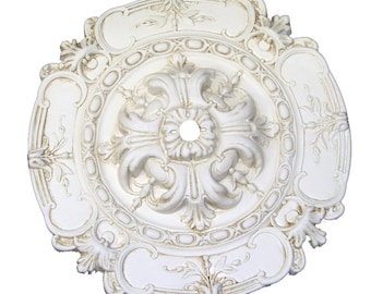 18" Diameter Sea Ceiling Medallion for Chandelier or Fan. Available in many Finishes or Custom Color.