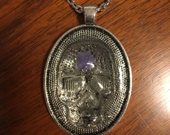 MountedSkulls Necklace Pendant Skulls Resin Flower