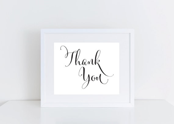 INSTANT DOWNLOAD Thank You Printable Sign 8x10 DIY