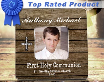 SALE First Communion Picture Frame First Communion Gift First Holy Communion Communion Gift First Communion Boy 1st Communion Custom Frame