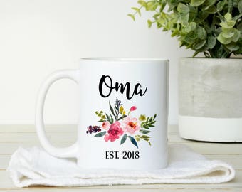 Oma Mug, Gift For Oma, Oma Coffee Mug, Oma Est 2018, Gift For New Oma, New Grandma, Mothers Day Gift, Pregnancy Reveal, New Baby Gift