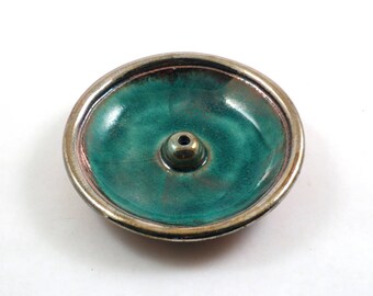 INCENSE BURNER Raku Handmade Ceramic Pottery