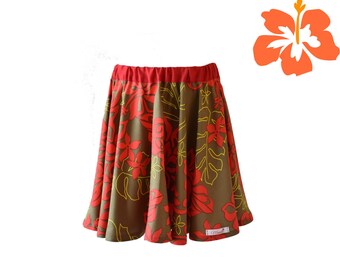 Red flowery skirt