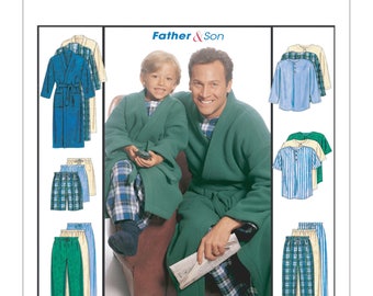 McCalls Sewing Pattern M6236, Father Son Robes, Boys Pajamas, Mens Pajamas, New Uncut Pattern
