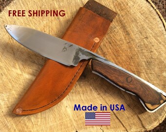 Hand forged knife with Ironwood handle