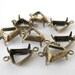 Bell Antiqued Brass Prong Rhinestone Setting Open 2 Ring 8mm set0144 (8)