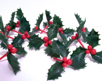12 Holly Cupcake Picks