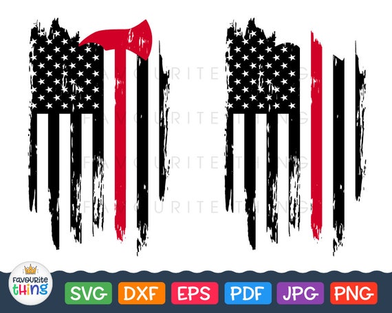 Download Fire Dept Red Line Svg Fireman Distressed Flag Svg Firefighter