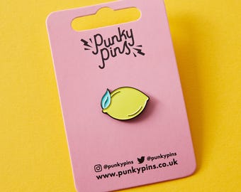 Lemon Enamel Pin // Citrus Fruit Soft Enamel Pin Badge // Brooch/Lapel Pin