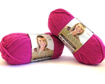 Vanna's Choice Pink Yarn Berrylicious 2 Skeins Lion Brand Craft Supplies