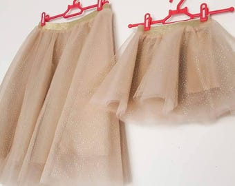 Sparkle Shimmering Matching Tulle Skirts - Mommy and Me Outfits - Mum Daughter Skirts - Glitter Party Tulle Skirts - Family Photo Outfit