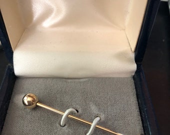 1970s Vintage DESTINO Ltd. COLLAR BAR Barbell Style New in Box Never Worn Presentation Box Gold Plated Collar Bar Vintage Men's Jewelry