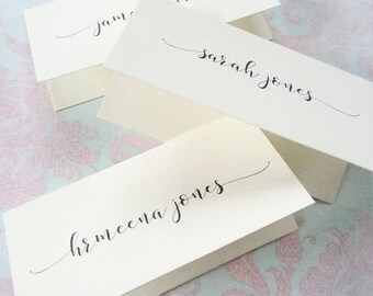 Calligraphy Wedding Place Cards, Name Place Cards - Place Name Cards