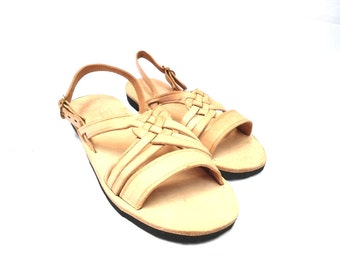 aqua huaraches, vintage mexican huaraches, leather sandals, leather huaraches, boho sandals,