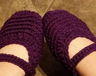 Crochet Mary Jane Slippers