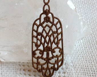 Vintage Antique 1920's Czech Brass Filagree - 1 1/4 Inch - 33 mm