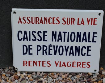 Pension national vintage enamel sign