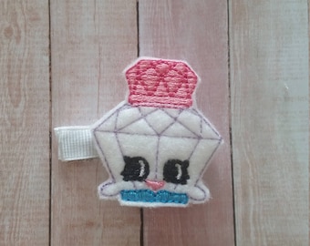 Shopkin's hair clip, felt, felt hair clip, shopkin's stocking stuffer