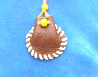 Leather Medicine Bag, Medicine Pouch, Necklace Pouch, Amulet Bag, Shaman Bag Leather, Native