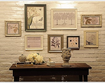 Photo Frame Set, Set of 8 Vintage Photo frame Collection, Creative wall Decoration (RD8L)