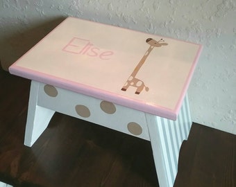 Giraffe Step Stool - Giraffe Footstool - Kids Step Stool - Nursery Step Stool - Giraffe Nursery - DREAMATHEME - Toddler Step Stool