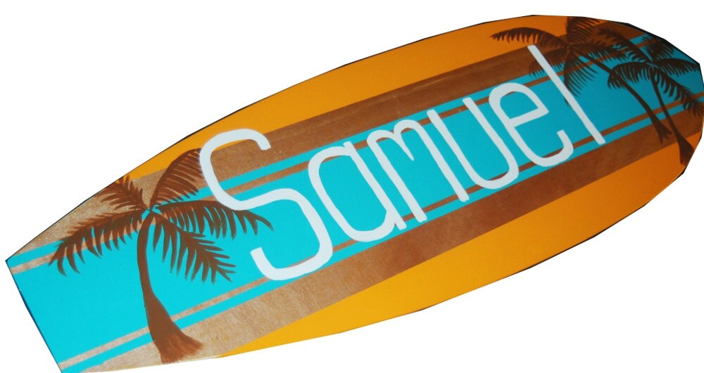 Surfboard Sign Large Personalized Surf Board Wall Art Beach