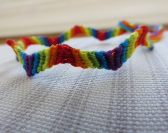 Zig Zag Rainbow Friendship Bracelet - String Bracelet