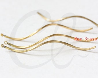 8pcs of Raw Brass Hand Soldered Twisted Bar - Charm - 52x1mm (3330C-E-633)