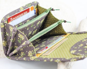 Floral Wallet Vegan Wallet Small Wallet Women's Wallet Fabric Wallets For Women Card Wallet Travel Wallet Women Wallet Vegan Gift For her