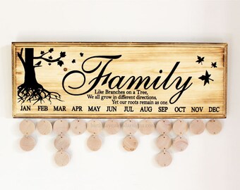 Birthday Board | Family Birthday Sign | Birthday Sign | Family Birthday Board | Family Celebration Board | Birthday Calendar Board | Family