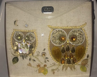 What a hoot ! Enid Collins style Owl design bag 1960s