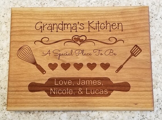 Grandma Cutting Board Personalized Cutting Board Mothers Day Gift for Grandma Grandmas Kitchen Custom Cutting Board Grandma Gift Mothers Day