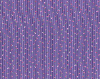 1 Half Yard Minny Muu Purple cherries Fall 2016 - Lecien Japan - quilt cotton fabric