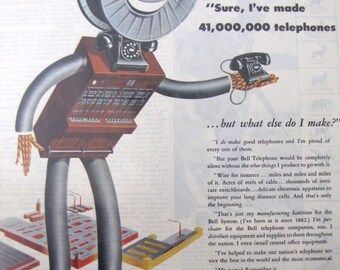 1946 Western Electric Telephone Original Ad Bell System