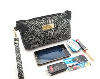 Black Coral Wristlet - iPhone 6+, Samsung 8+ -Ready to Ship