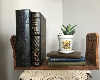 Vintage Carved Wooden Book Holder