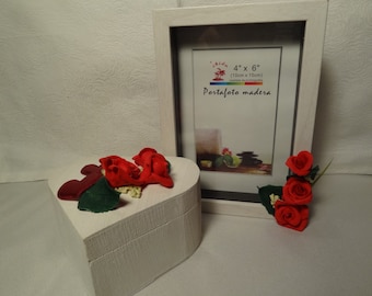 photo frame decorated with roses